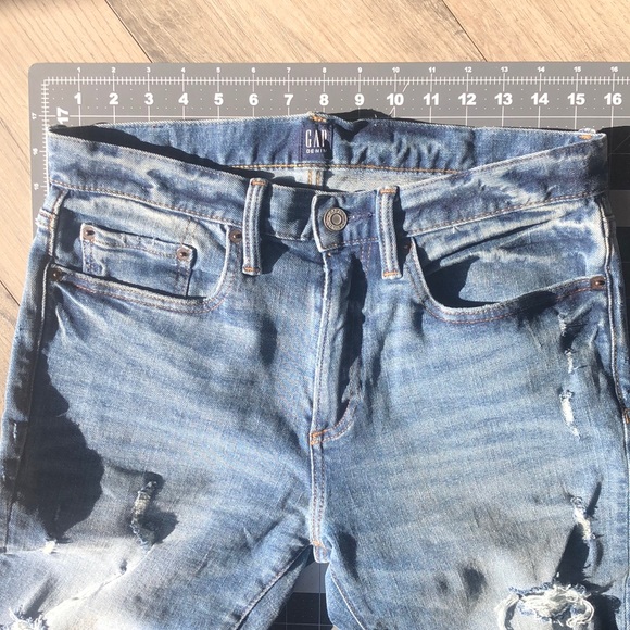 Gap distressed skinny jeans denim 30 x 34 - Picture 5 of 7